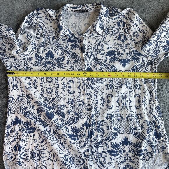 Big Dart Blue & White Patterned Button Down Longsleeve‎ Shirt - Size Large - Picture 8 of 8